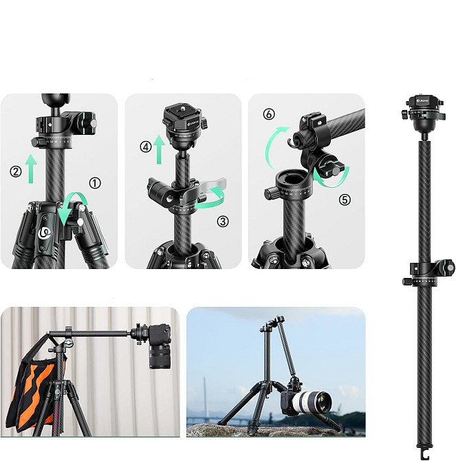 Штатив горизонтальний карбоновий із вільною центральною штангою 41-184см Ulanzi GlideGo JJ05 Київ - фото 2