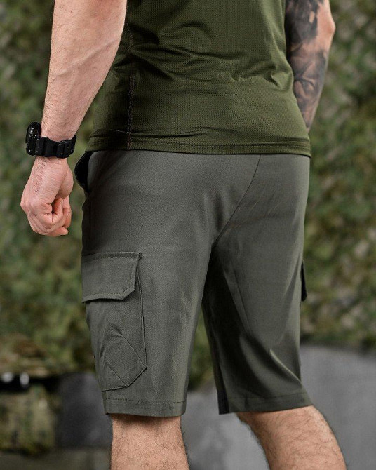 Городские стрейчевые шорты AHILES олива ДЛ6357 Одесса - изображение 3