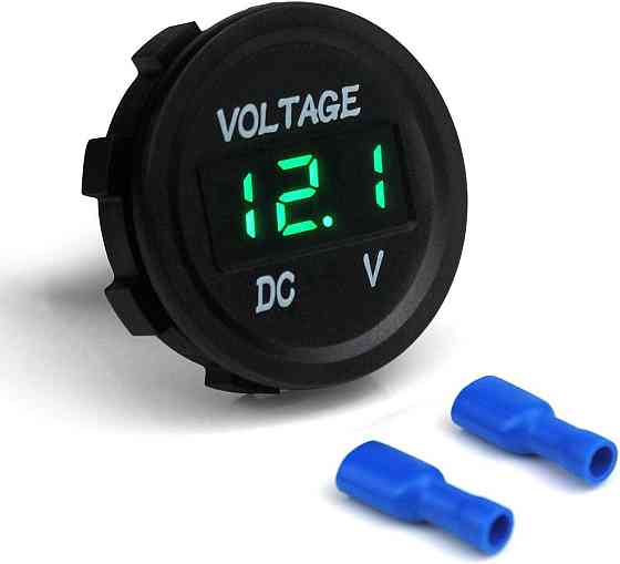 Вольтметр цифровий A27G автомобільний врізний, зелена підсвітка 12-24V Харків