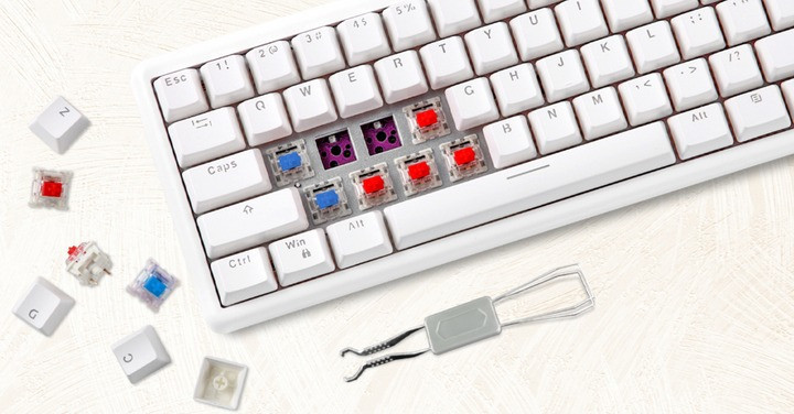 Клавіатура бездротова Motospeed SK66 Gateron Blue Hot Swap White (mtsk66wmb) Білий Харків - фото 5