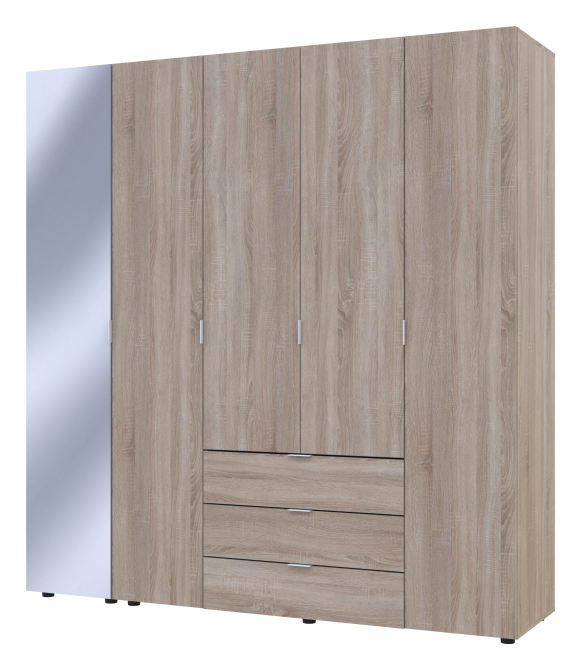 Комплект шаф для одягу Doros Гелар (2 шт.) 194х49,5х203,4 см Дзеркало/Дуб сонома (DRS-011139) Львів - фото 3