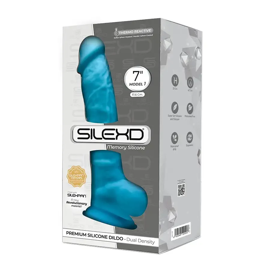Фалоімітатор SilexD Johnny Blue (MODEL 1 size 7in), двошаровий, силікон+Silexpan, діаметр 3,8 см Львів - фото 2
