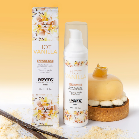 Масажна олія EXSENS Hot Vanilla 50мл розігріває, без цукру, без парабенів, їстівна Sex Aura Київ
