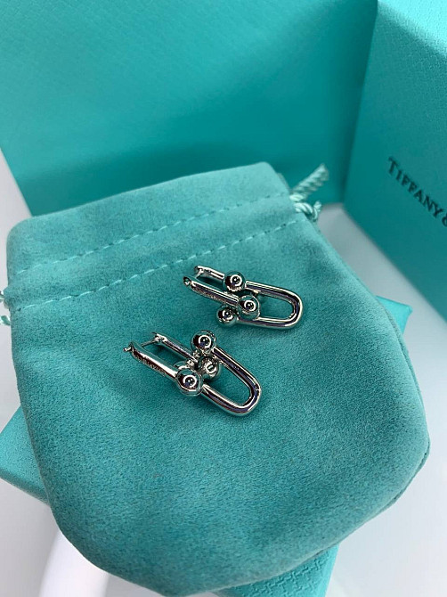Брендові сріблясті сережки Тіффані Tiffany, батьківщинне покриття/упаковане в мішечок Одеса - фото 1
