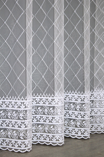 Тюль фатин з вишивкою колір білий 1381т Київ - фото 8