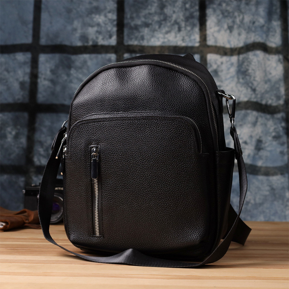 Жіночий рюкзак з натуральної шкіри Vintage 23059 Чорний Київ - фото 10