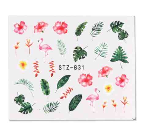 Наклейки фламинго на ногти - размер наклейки 6*5см, инструкция по применению есть в описании Киев