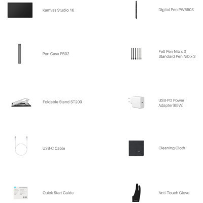 Планшет-монітор Huion Kamvas Studio 16 (KS1601) Вінниця - фото 7