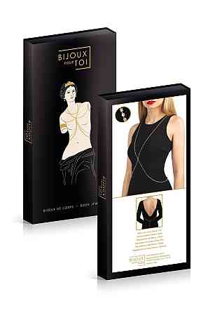 Золотистий ланцюжок для бюста Bijoux Pour Toi – Elena Gold зі стразами Sex Aura Київ
