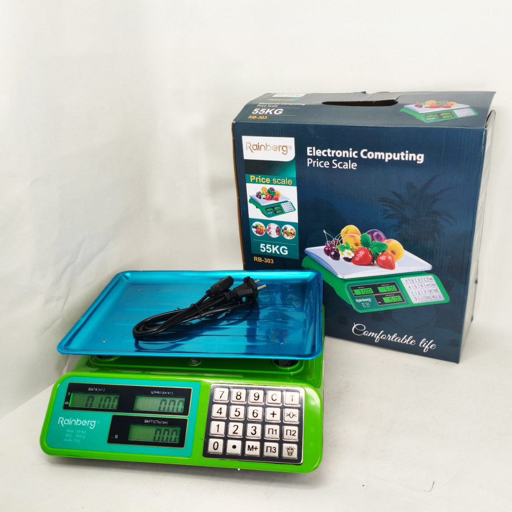 Весы товарные до 50 кг Rainberg, Электро весы напольные для торговли торговые бытовые до 50 кг UH-66 Львов - изображение 3