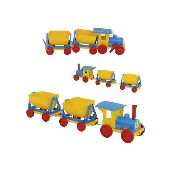 Поїзд-конструктор 013118/1 блакитний 2 прицепа Вінниця