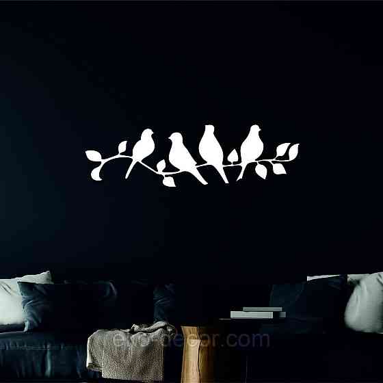 Декоративне настінне Панно  «Птахи» , Декор на стіну 110*31 см, Білий Київ