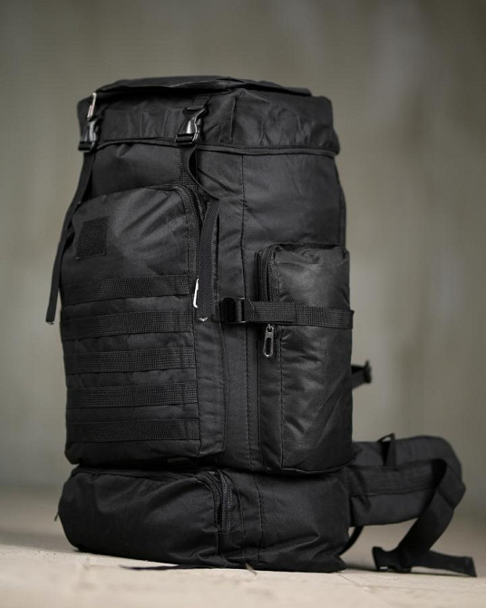 Рюкзак тактический 70 л Водонепроницаемый  черный ПП8252 Одесса - изображение 1