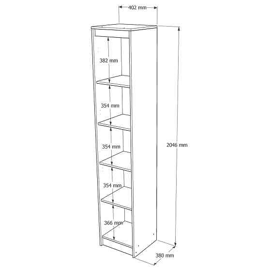 Шкаф-пенал закрытый Эверест Сити-400 Дуб сонома/Белый (DTM-071094) Львов