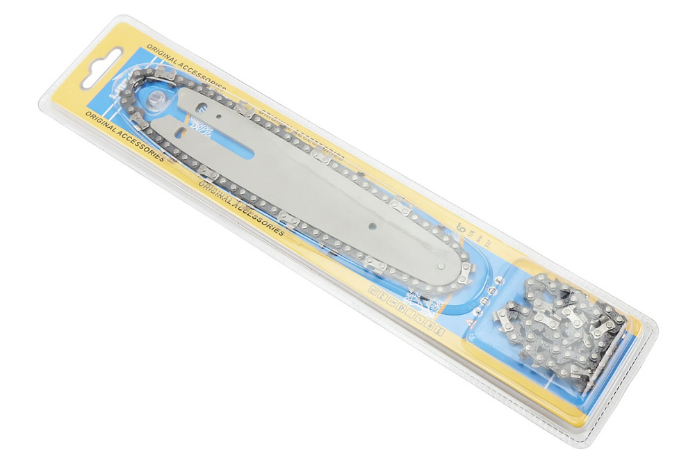 Шина 6"-1,1mm 1/4" 36зв L-18см (Підходить на акумуляторну міні-пилу)  + ланцюг 1/4"-1,1mm-36зв. круг. зуб-2шт, на блістері Бершадь - фото 1