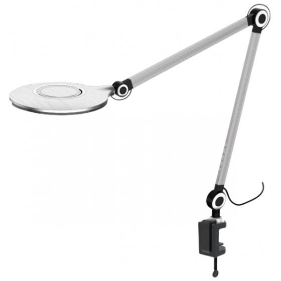 Круглая LED-лампа на струбцине. Киев