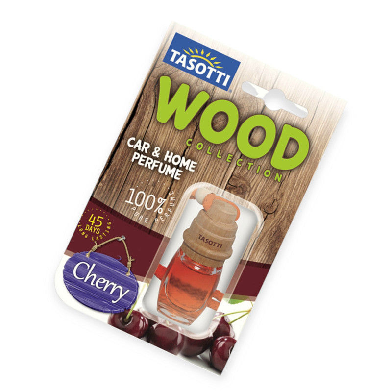 Ароматизатор на дзеркало рідкий 7мл tasotti wood бут.+кірка "cherry" Мукачево - фото 1