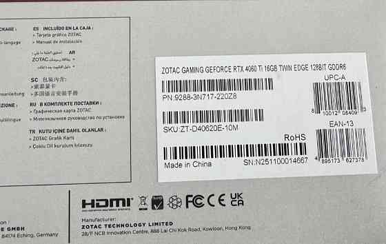 Відеокарта Zotac Rtx 4060ti 16 gb Київ