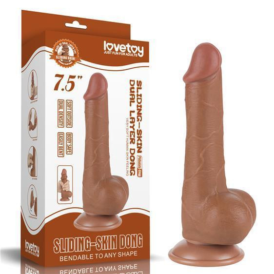 Фаллоимитатор - Sliding-Skin Dual Layer Dong 7.5