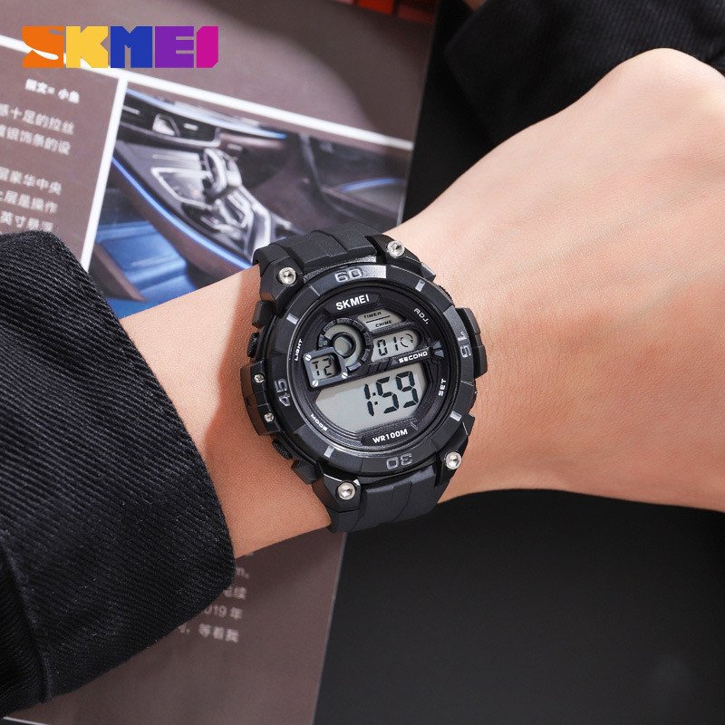 Чоловічий спортивний наручний годинник Skmei 1756 водонепроникний 10 АТМ (Чорний) Вінниця - фото 7