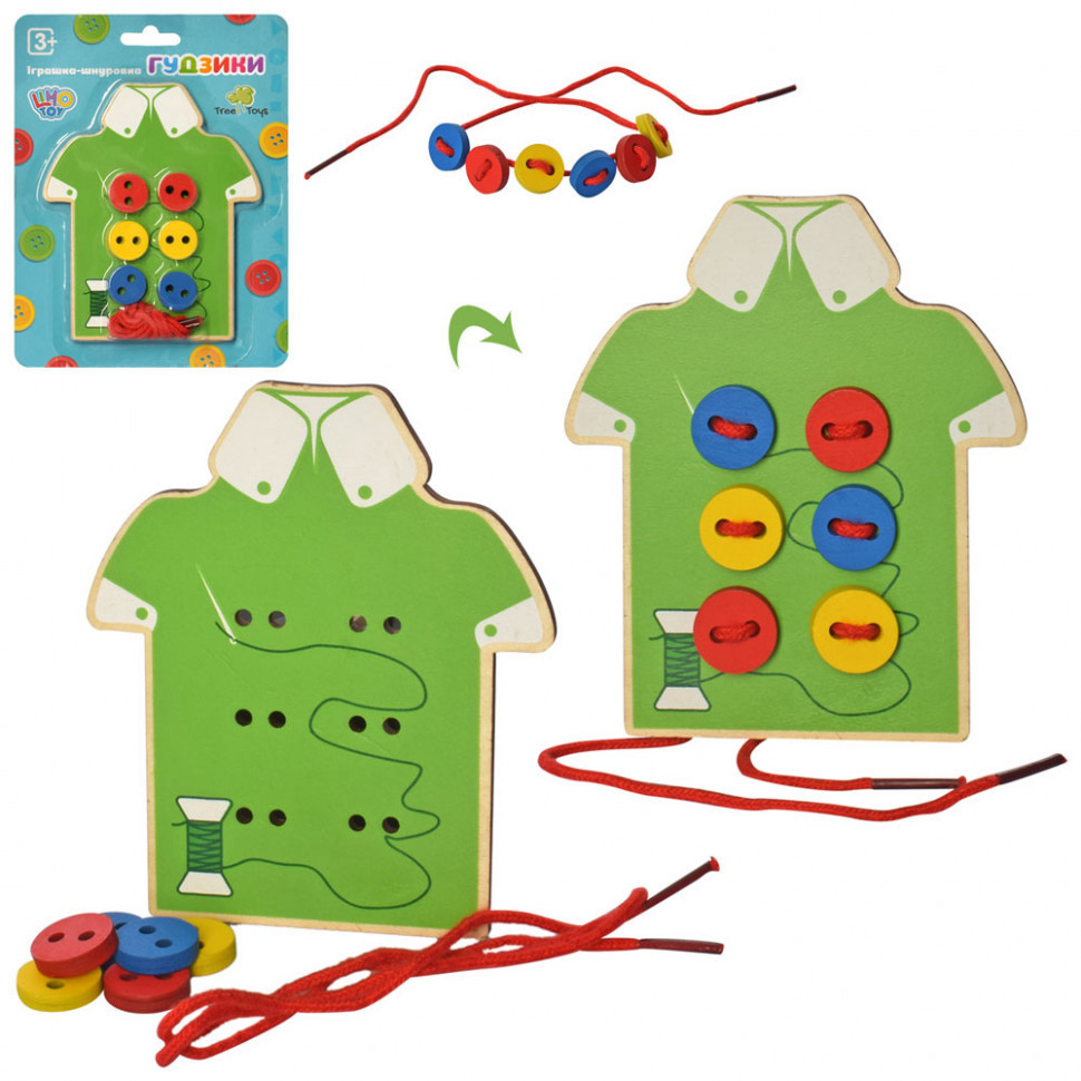 Развивающая игрушка Шнуровка MD 0905 деревянная Винница - изображение 1