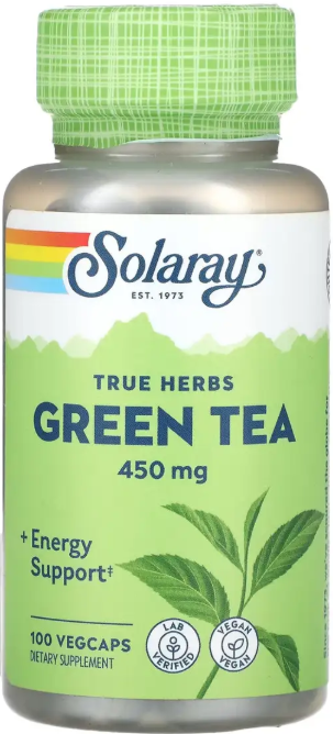 Зеленый чай Solaray Green Tea Leaf 450mg 100 вег капс Киев - изображение 1