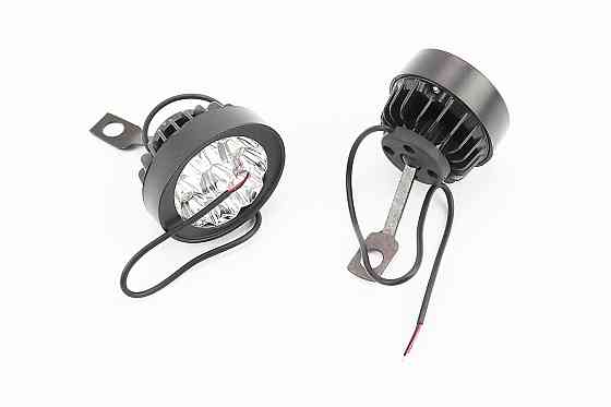 Фара додаткова світлодіодна вологозахисна (65*55mm) - 9 LED з кріпленням під дзеркало, к-кт 2шт Бершадь