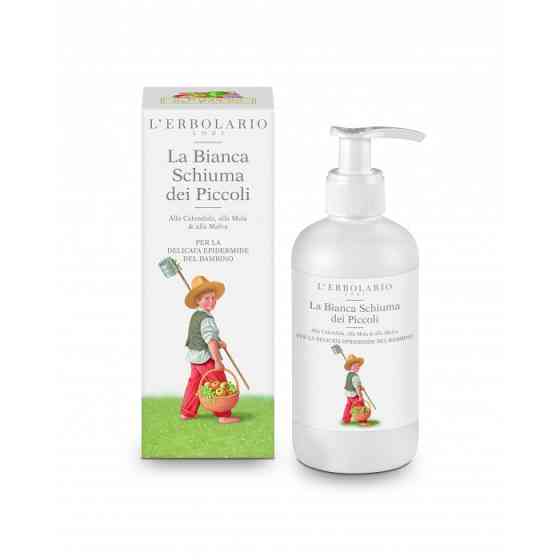 Дитяча біла пінка для ванни з календулою, яблуком і мальвою L'ERBOLARIO 250 мл Київ