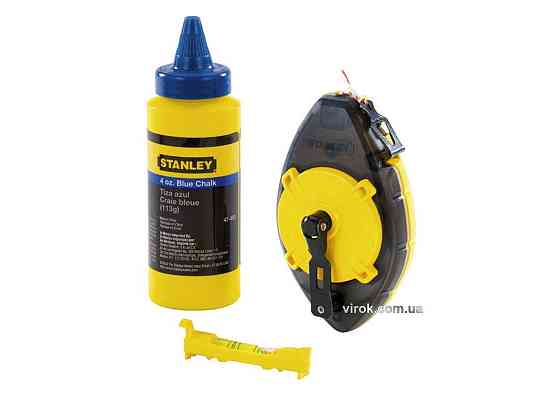 Шнур для розмітки STANLEY " PowerWinder ", в комплекті, 30м, крейдяний порошок 45г, Підвісний рівень Одеса