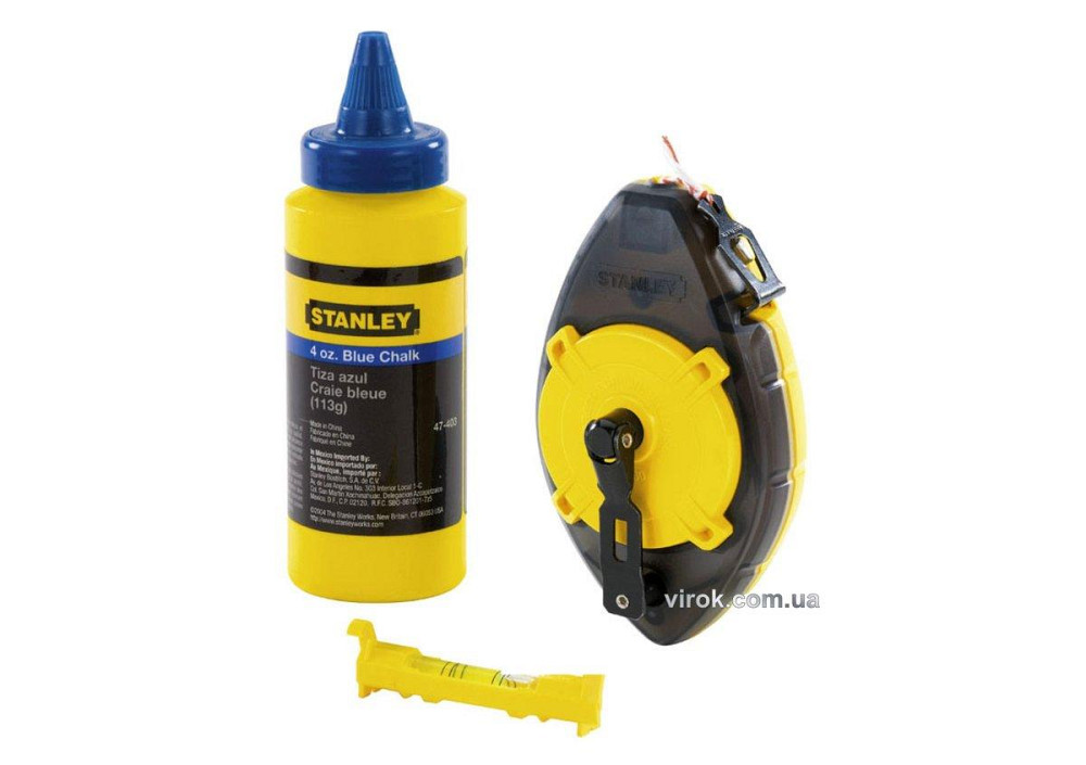 Шнур для розмітки STANLEY " PowerWinder ", в комплекті, 30м, крейдяний порошок 45г, Підвісний рівень Одеса - фото 1