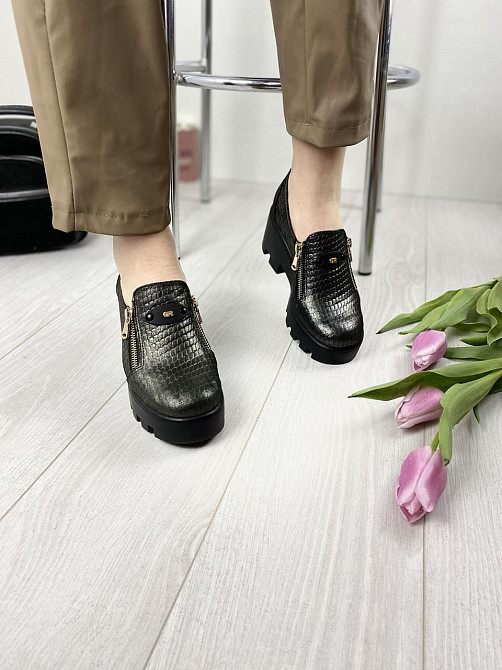 Kluchini Туфлі жіночі KLUCHINI графіт натуральна шкіра платформа 36р.-23см.можуть на 35 бути (3 Коломия - фото 7