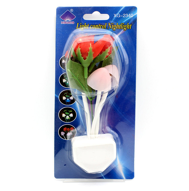 Ночник LED в розетку с датчиком освещения Грибочки / Розы (меняет цвет) XG-2340 Днепр - изображение 2