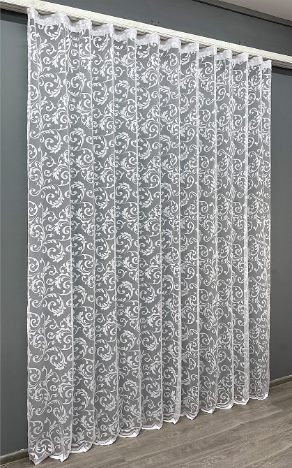 Тюль жаккард, цвет белый 1448т Киев - изображение 3