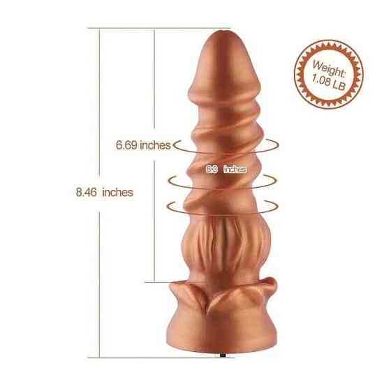 Фалоімітатор для секс-машин Hismith Spiral Grain Silicone Dildo Monster Series, спіральний рельєф Sex Aura Київ