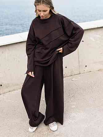 Женский стильный оверсайз костюм двойка: кофта и штаны турецкая трехнить петля пенье Одесса