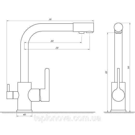 Змішувач для кухні під осмос Globus Lux LAZER GLLR-0444-2-ARENA Чернівці