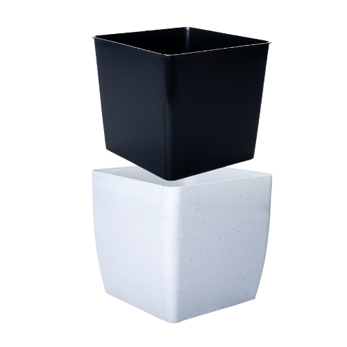 Вазон Квадро 16*16*15,5мм низький Stone (світлий бетон) Алеана Житомир - фото 4