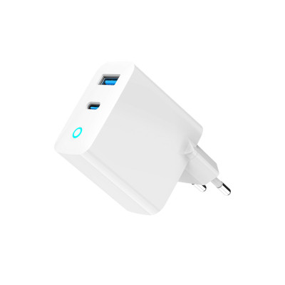 Зарядний пристрій Gembird 1хUSB-A (QC3.0 18W) + 1xType-C (PD 65W) white (TA-UC-PDQC65L-W-01) Вінниця - фото 2