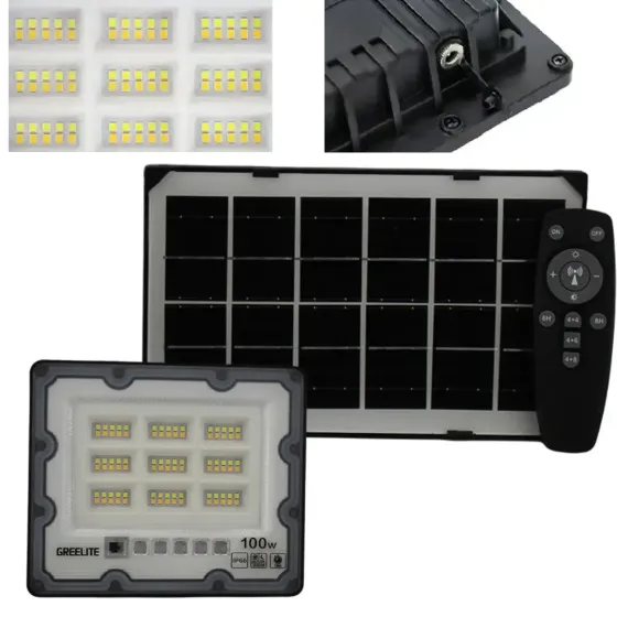 Уличный фонарь на столб мощностью 100 Вт с солнечной панелью и пультом Коломия