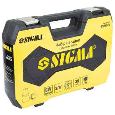 Набір інструментів Sigma насадок торцевих та біт 3/8&quot; 39шт CrV mid (6003601) Вінниця