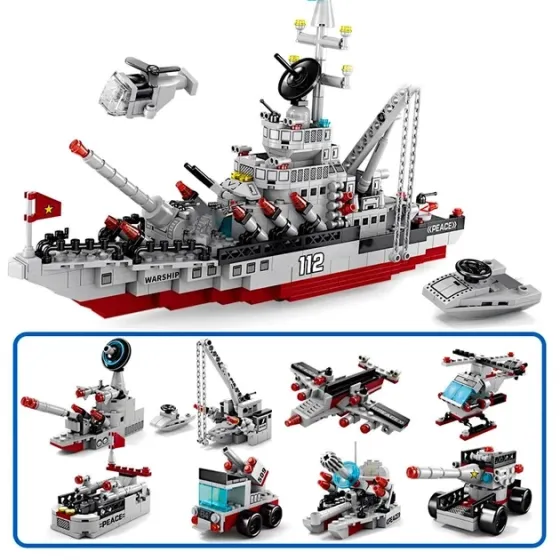 Конструктор 546 військовий корабель 8 в 1, 554 деталь, совместим с Lego Киев
