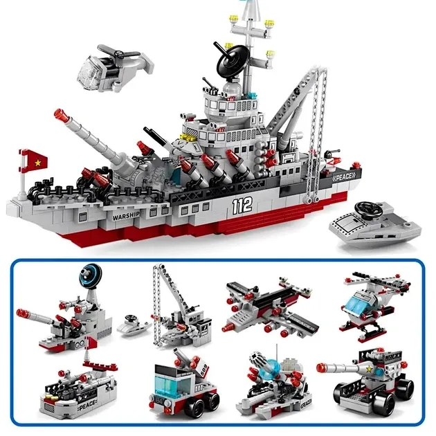 Конструктор 546 військовий корабель 8 в 1, 554 деталь, совместим с Lego Киев - изображение 2