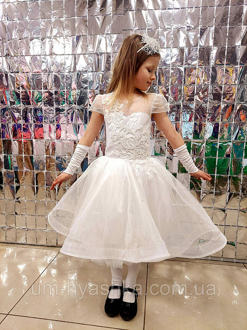 Детское нарядное платье удлиненное сзади Белое 116-134 Кривой Рог - изображение 2