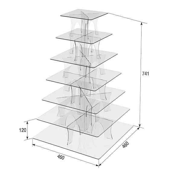 Подставка EKOSTAR под торты и для кенди бара на 7 ярусов Киев