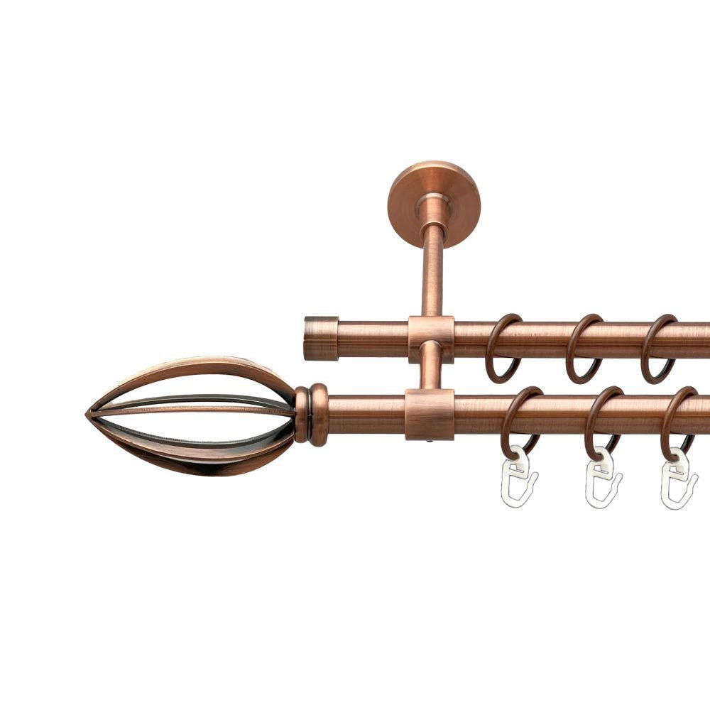 Карниз Orvit Пантеон металевий дворядний закритий гладка труба кільце металеве Мідь 16\16 мм 240 см Львов - изображение 1