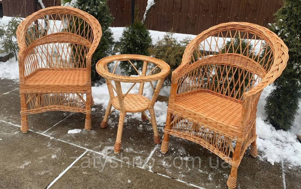 Набір плетених зі столиком під скло Київ - фото 7