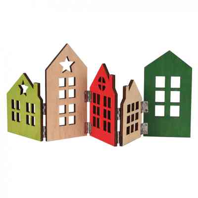 Украшение декоративное YES! Fun Дома 36 x 14 см Дерево (975070) Винница