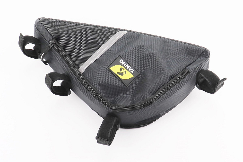 Сумка під раму трикутна 3500х260х200мм, кріпл. на липучці, вологозахисна, світловідбиваючі смуги, чорна Київ - фото 2