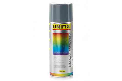 Эмаль акриловая универсальная RAL 7031 Темно-серый гл. 400мл UNIFIX Ровно