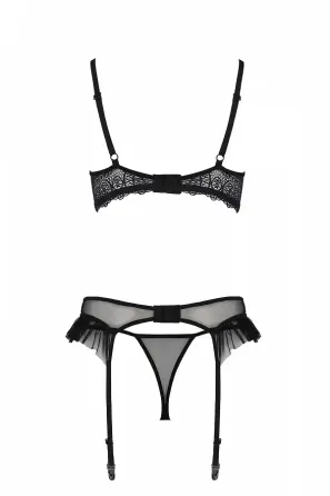 Комплект Passion KERRIA SET WITH OPEN BRA black L/XL - ECO Passion Львів
